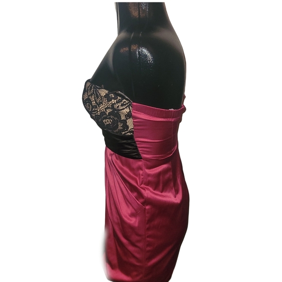G.L.A.M Pink & Black Strapless Party Dress Sz.S - Picture 5 of 6